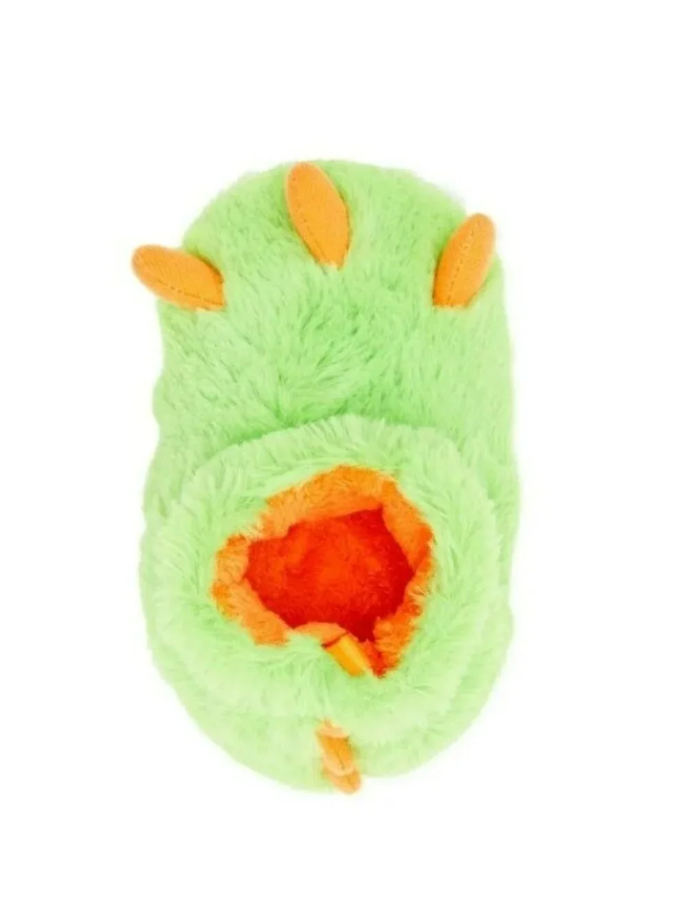 Wonder Nation Infant Green Monster Claw Slippers Size 6 With Plush Fuzzy Faux Fu